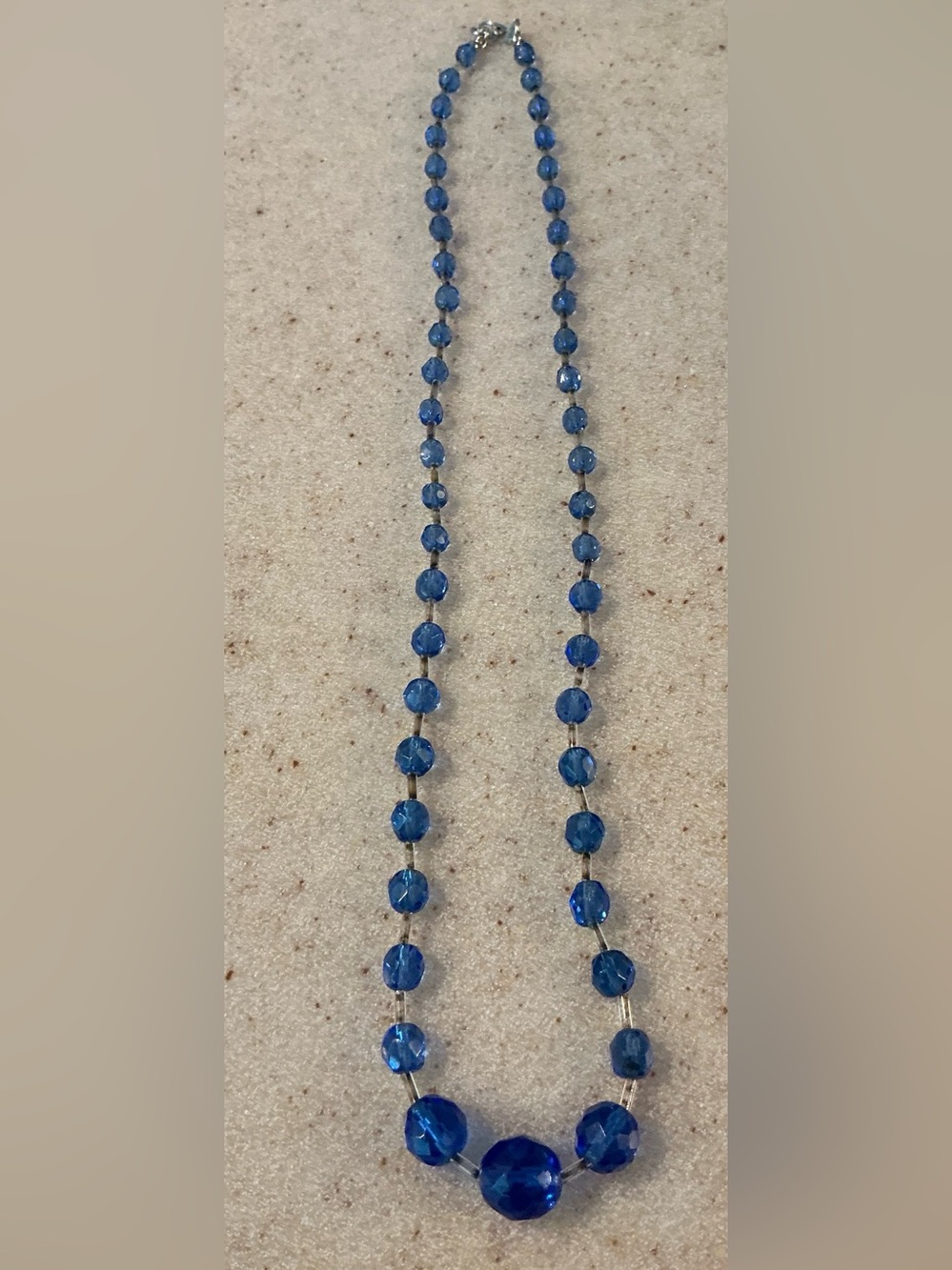Monet Blue Faceted Bead Necklace